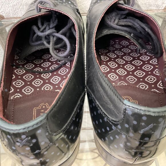 Ted Baker London Mens  Leather Lace-Up  Shoes Men’s Size 11.5 Black polka dot main image 7